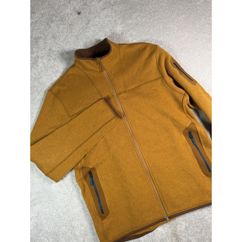 Arc'teryx Covert Cardigan Fleece Jacket Full Zip Mens Mustard Yellow XL Relaxed